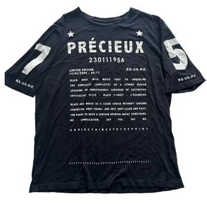 Zara Man Black Graphic Print T Shirt Mens Size Medium Precieux Number 7 5